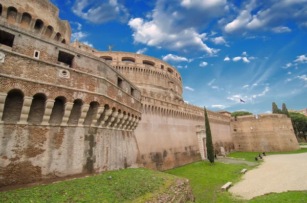 Vista lateral exterior de Castel Santangelo en Roma, Italia —  Fotos de Stock