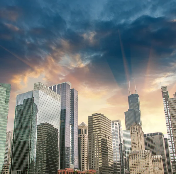 Drapacze chmur i panoramę chicago, illinois - usa — Zdjęcie stockowe