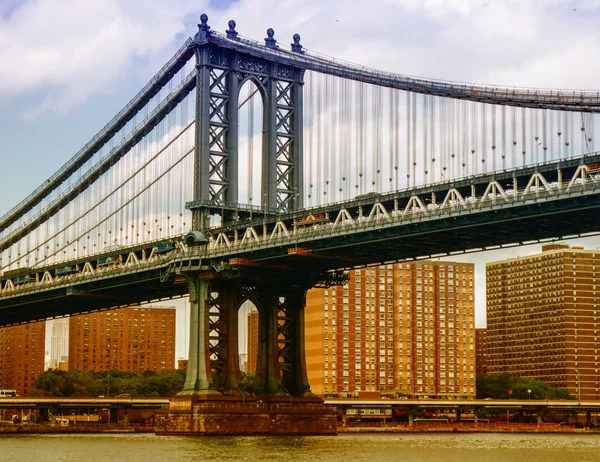 New york. prachtig uitzicht van manhattan bridge — Stockfoto