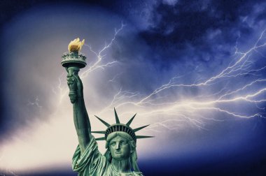 de statue of liberty - new york city. Vooraanzicht met prachtige