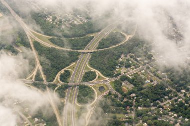 Wonderful aerial view of Interstates near New York City - USA clipart