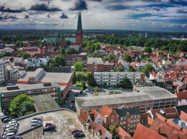 güzel ortaçağ mimarisi ve cityscape Lübeck - Almanca