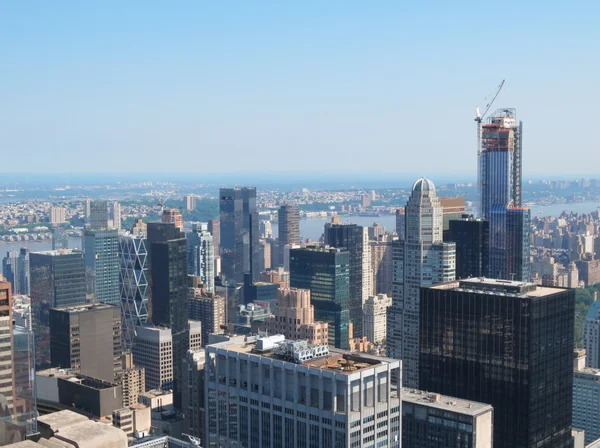 Luchtfoto uitzicht op manhattan wolkenkrabbers - new york city s — Stockfoto