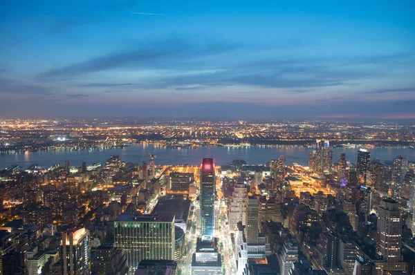 Bela vista aérea de arranha-céus de Manhattan - Nova York — Fotografia de Stock