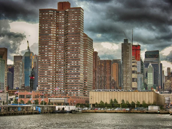 Flott skyline av New York City fra Hudson River – stockfoto