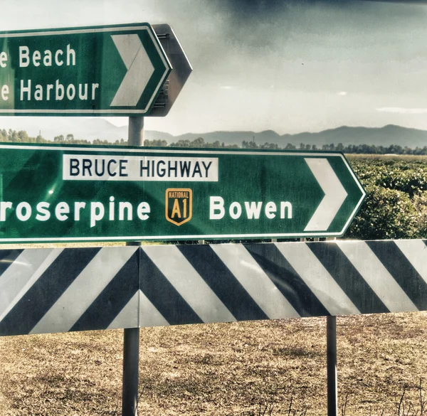 Directions routières de la campagne du Queensland, Australie — Photo