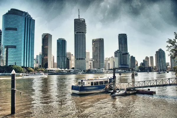 Hermoso paisaje urbano de Brisbane en un día de invierno —  Fotos de Stock