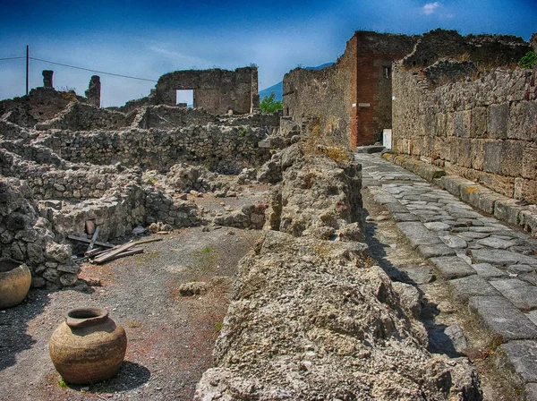 Beautiful view of famous Pompei Ruins, Italy — Stock Photo, Image