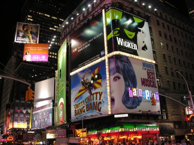 New York City - Eylül 28: Işıklar ve Times Meydanı'nın reklam