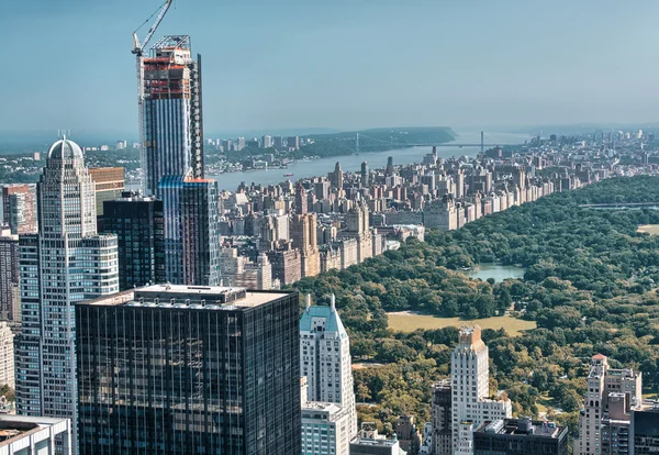 Luchtfoto uitzicht op central park — Stockfoto