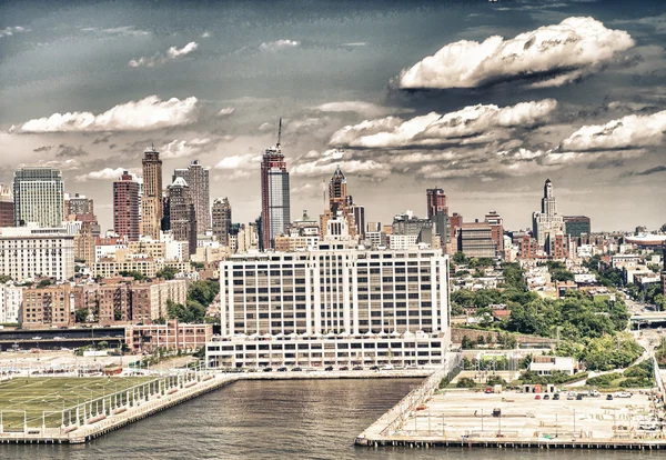 Luchtfoto van west kant manhattan van hudson river — Stockfoto