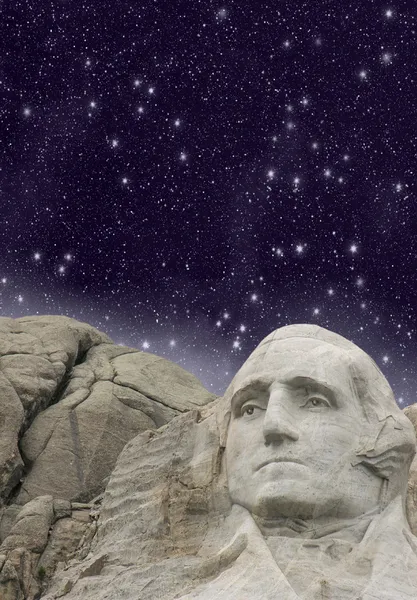 Mount Rushmore, Dakota do Sul. Maravilhosa noite estrelada acima do sculp — Fotografia de Stock