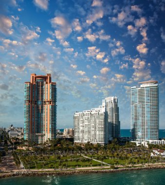 miami, florida yukarıda harika gün batımı