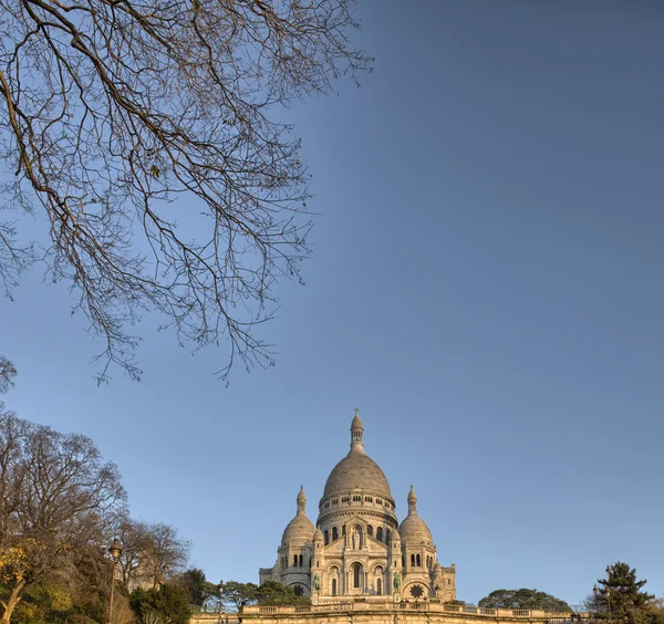 Paris. Kışın sacred Heart Katedrali — Stok fotoğraf