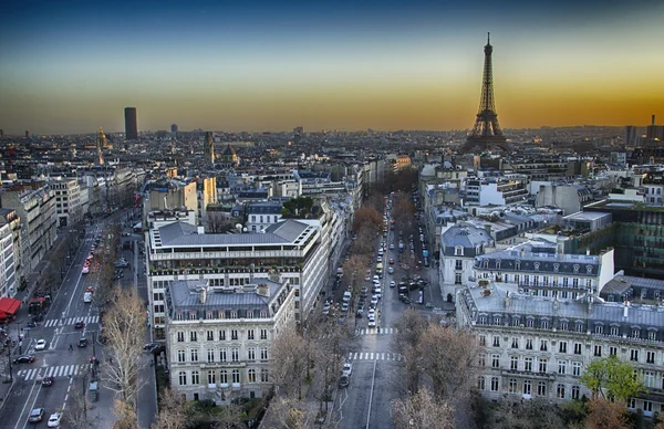 Aerial view of Paris with Eiffel Tower — Stock Photo, Image