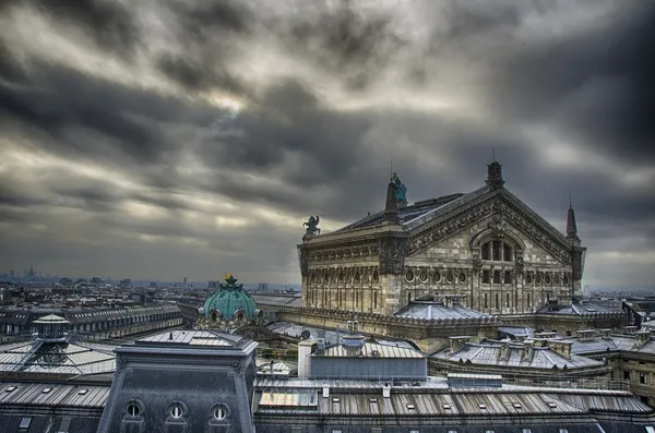 Aerial view of Paris in winter season — Stock Photo, Image