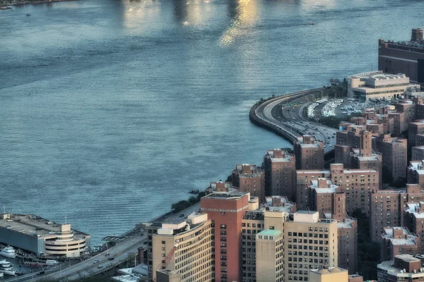 Lado leste de Manhattan, maravilhosa vista aérea dos arranha-céus — Fotografia de Stock