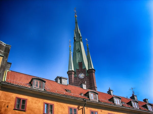 Stockholm, Suède. Belle architecture de ville avec la couleur d'été — Photo