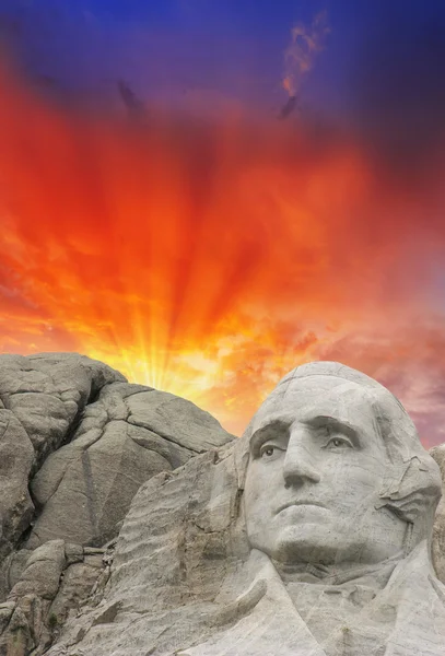 Mount rushmore - george washington rzeźby — Zdjęcie stockowe