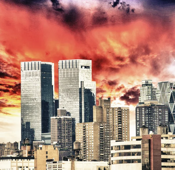 Pięknym widokiem drapaczy chmur w Nowym Jorku — Zdjęcie stockowe