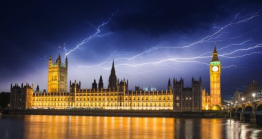 big Ben'e ve Parlamento - london house üzerinde fırtına