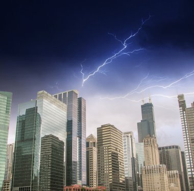 gökdelenler ve Chicago, Illinois - ABD skyline