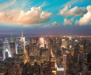 nyc Manhattan. gün batımı manzarası, bryant park
