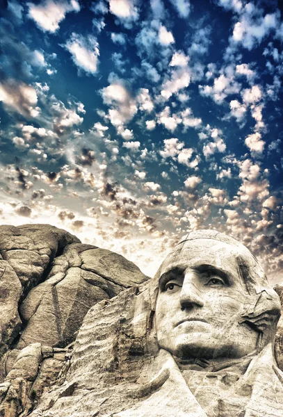 Rushmore Dağı - george washington heykel Stok Resim