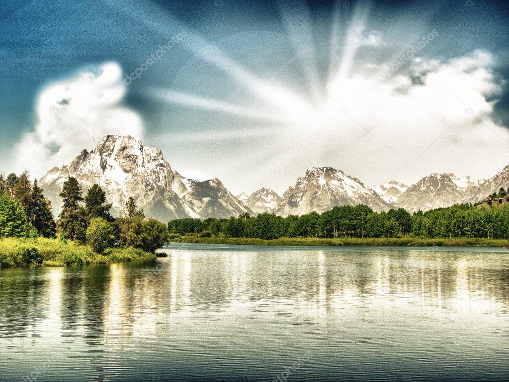 Beautiful Lake and Mountains of Grand Teton National Park