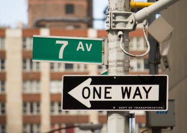 manhattan - new York'ta 7th avenue sokak işaret