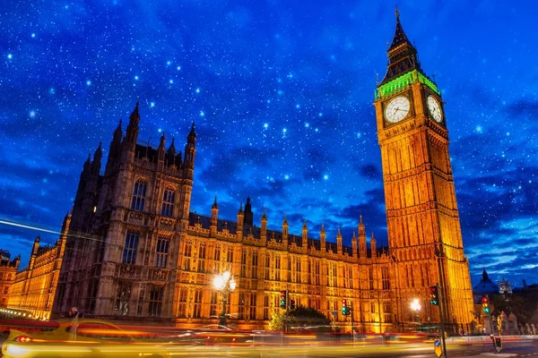 Lights of Big Ben Tower in London — Stock Photo, Image