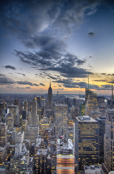 New York City - Manhattan skyline at winter sunset - USA