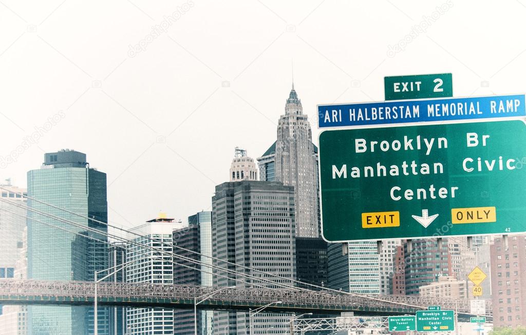 Interstate signs and directions near New York City