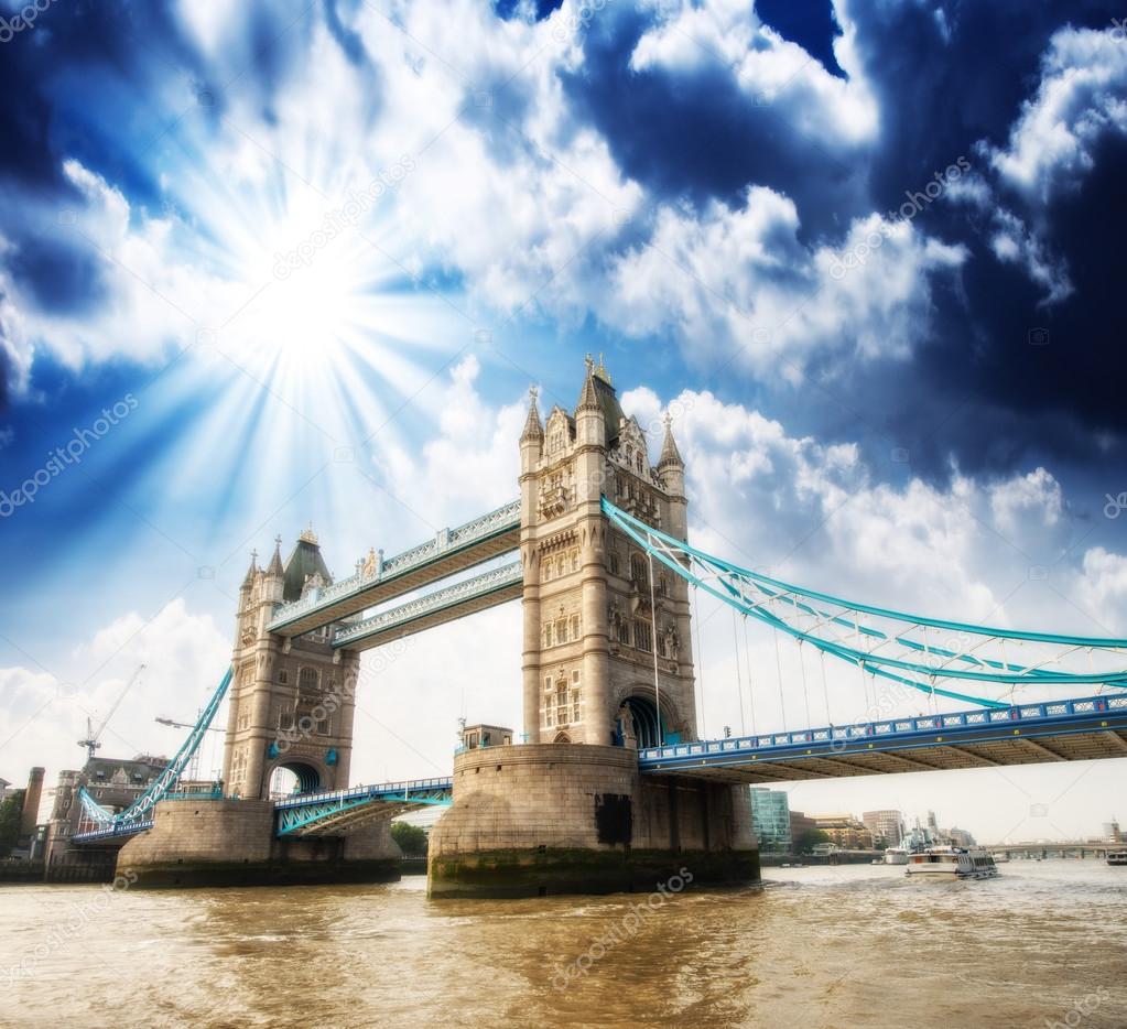 Beautiful view of magnificent Tower Bridge, icon of London, UK.