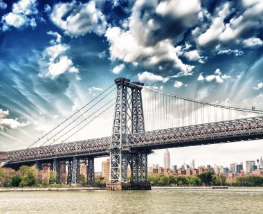manhattan Köprüsü, new york. dra ile klasik metal yapı