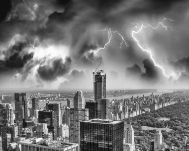New york şehri. central park ve şehir inşa çarpıcı manzara
