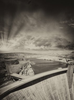 Birleşik Lake powell ve glen canyon Barajı Arizona Çölü