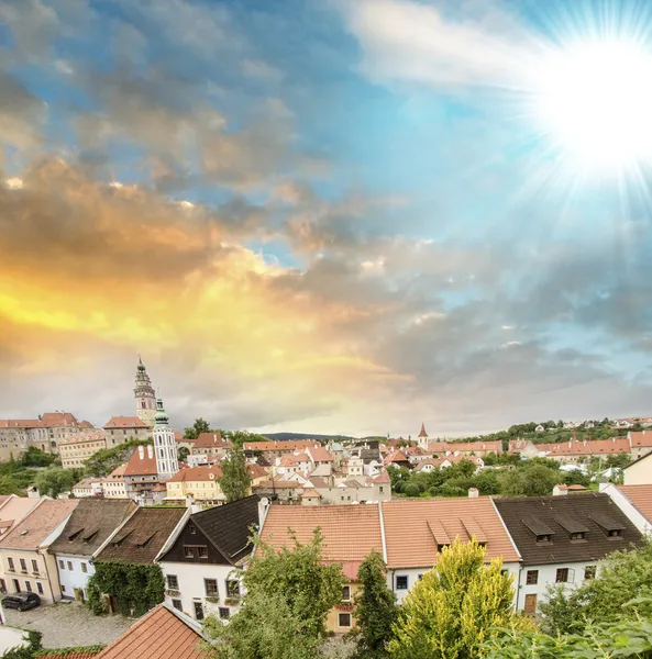 Středověké město budovy v srdci Evropy — Stock fotografie