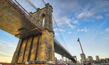 brooklyn Köprüsü'nden winte brooklyn sahilinde muhteşem görünümü