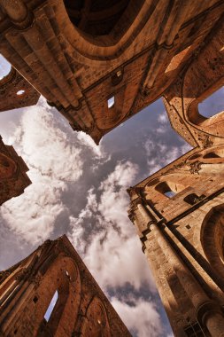 san galgano, Toskana, bir bahar gününde açık ünlü abbey