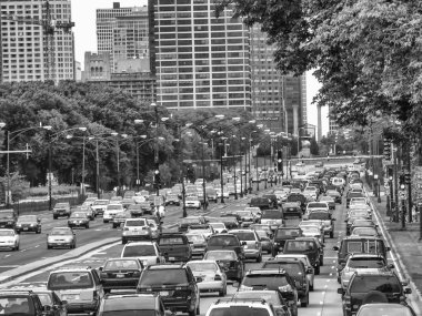 Chicago, 18 Ağustos: yoğun trafik şehir sokakları, Ağustos 18, 2009 tarihinde