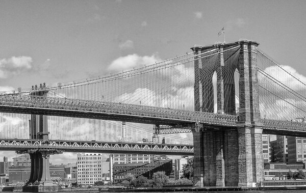 New York City. Brooklyn Bridge and East River.