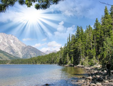 göl ve dağların grand teton Milli Parkı, ABD