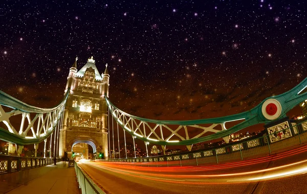 Night colors of Tower Bridge - London — Stock Photo, Image