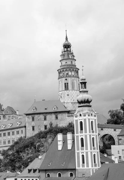 Tipiche case medievali di Cesky Krumlov, Repubblica Ceca — Foto Stock