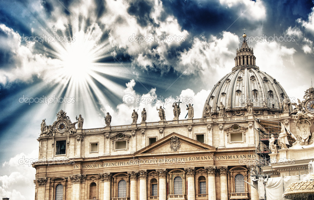 The dome of Saint Peter cathedral in Vatican City