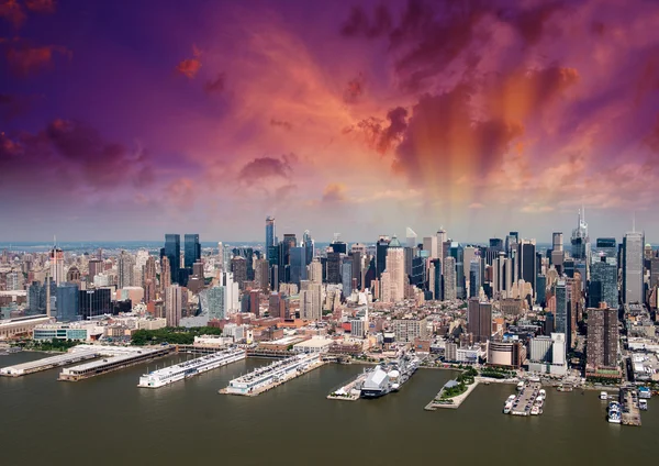 Vista aérea del West Side de Manhattan en verano — Foto de Stock