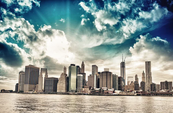 Нью-Йорк. Манхеттен skyline, місто будівель — стокове фото