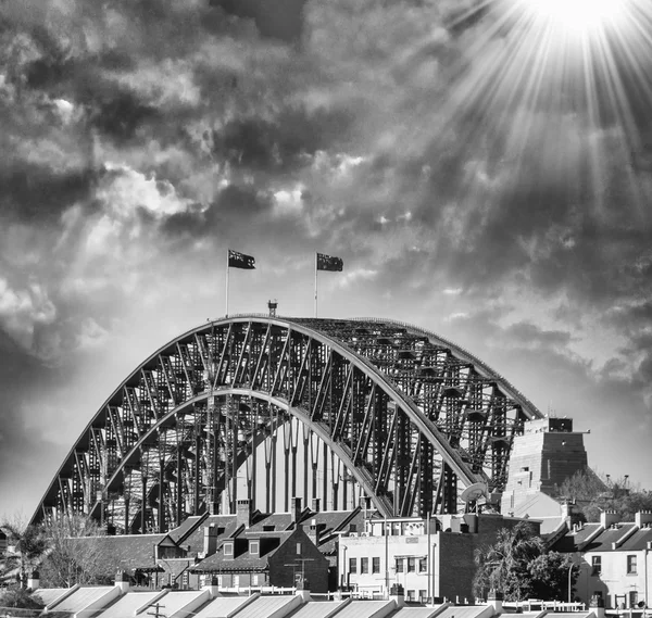 Tramonto sul Harbour Bridge, Sydney — Foto Stock