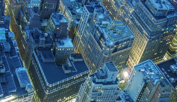 Нью-Йорк с городскими небоскребами — стоковое фото